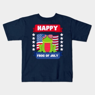 Happy frog of July, 4th of july Frog Kids T-Shirt